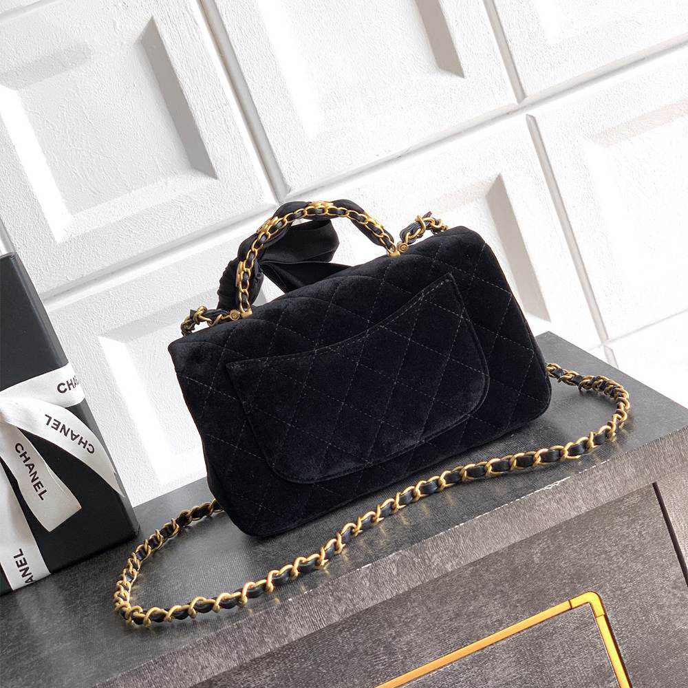Ch**el MINI FLAP BAG WITH TOP HANDLE(HIGH-END GRADE)