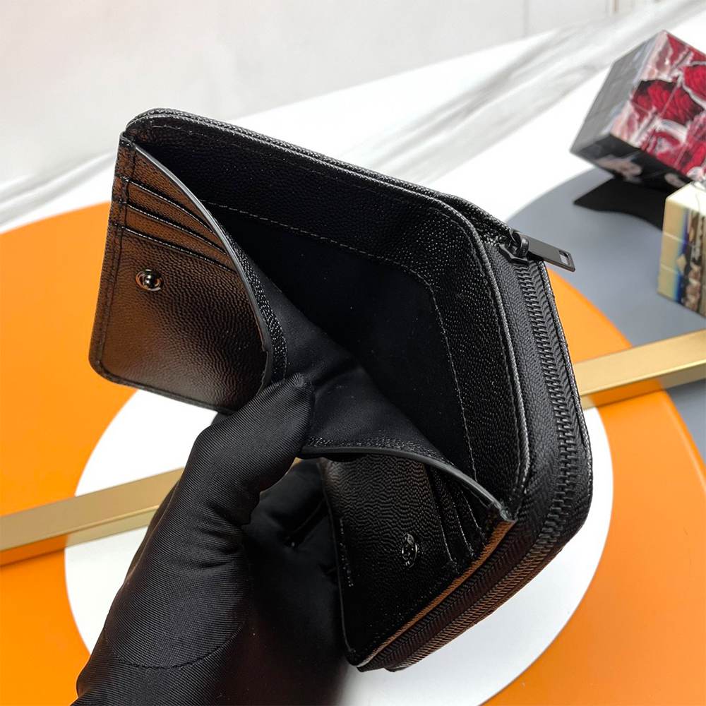 Y51 CASSANDRE MATELASSÉ compact zip around wallet in grain de poudre leather
