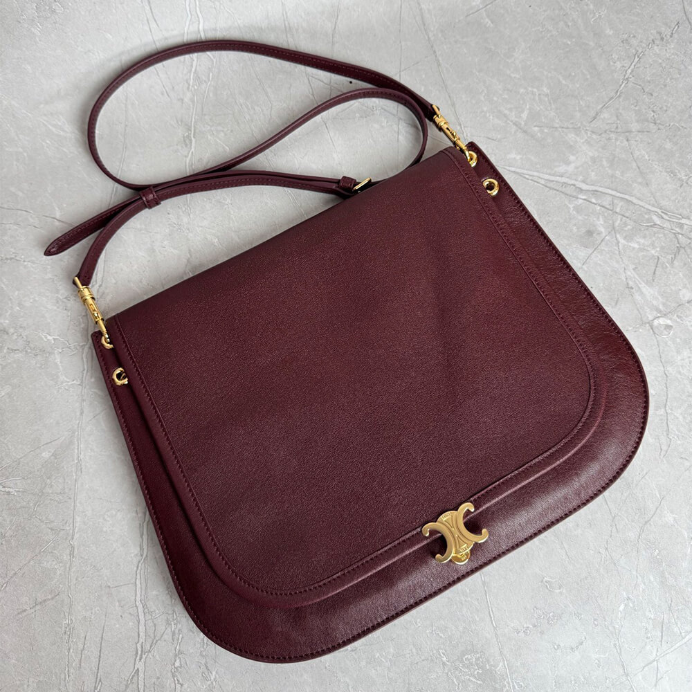 Ce1i*e SOFT TRIOMPHE BESACE IN S*pPLE SHINY LAMBSKIN(HIGH-END GRADE)