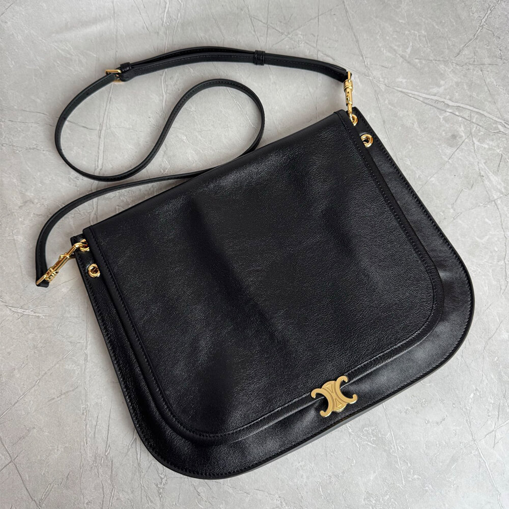 Ce1i*e SOFT TRIOMPHE BESACE IN S*pPLE SHINY LAMBSKIN(HIGH-END GRADE)