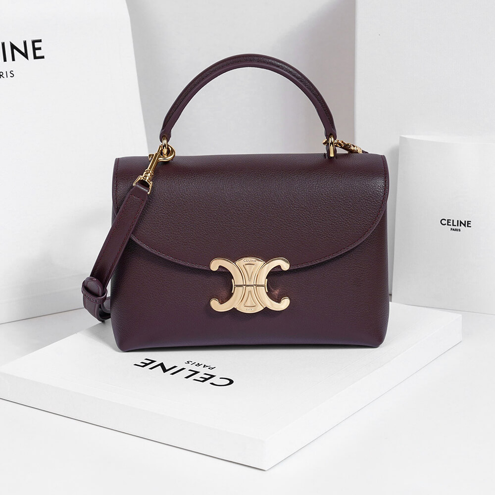 Ce1i*e TEEN NINO BAG IN S*pPLE GRAINED CALFSKIN(HIGH-END GRADE)