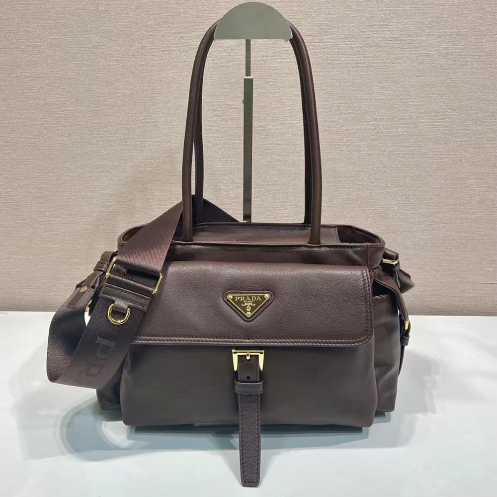 Pra*a Explore medium nappa leather tote bag(HIGH-END GRADE)