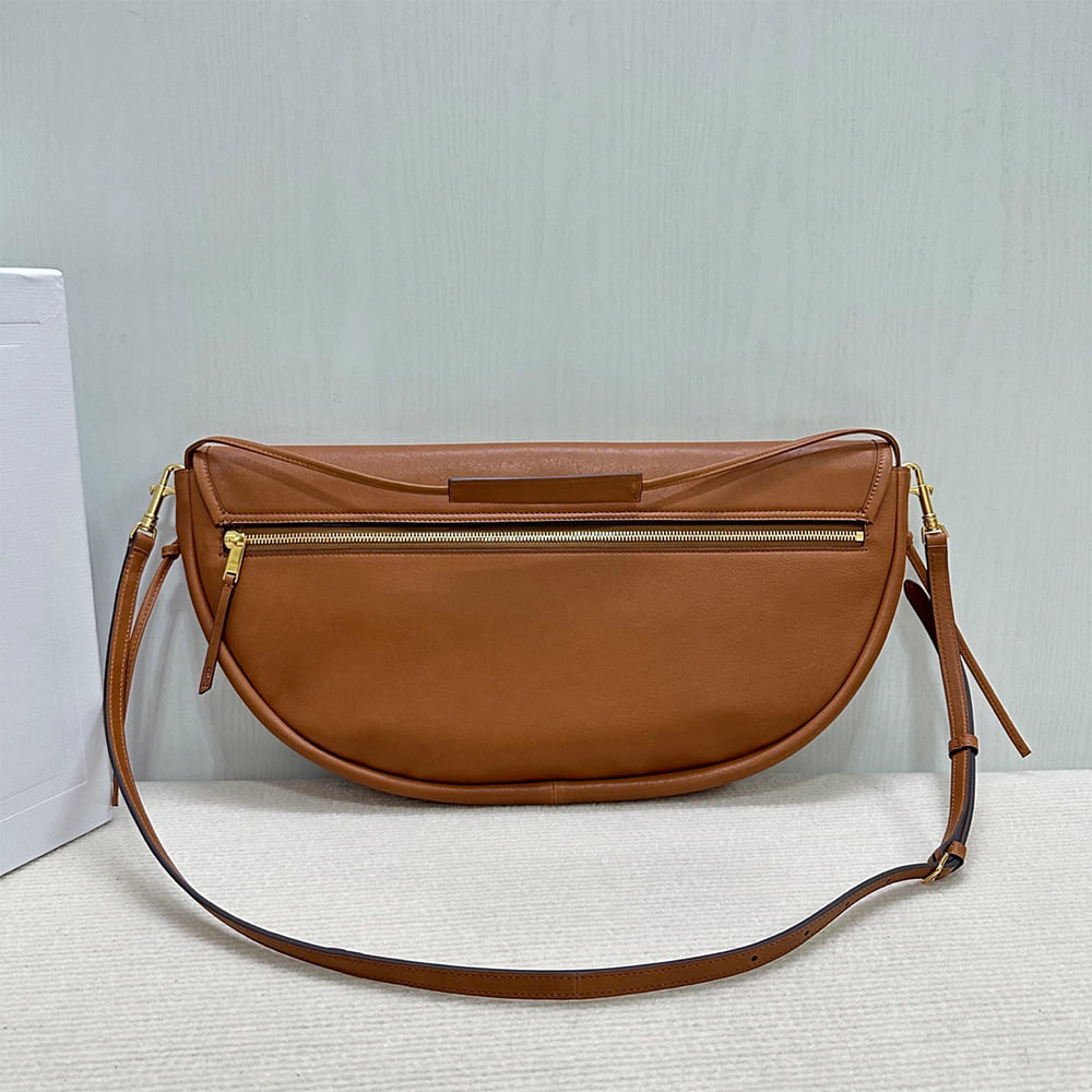 Ce1i*e HALFMOON SOFT TRIOMPHE BAG IN S*pPLE SHINY LAMBSKIN(HIGH-END GRADE)