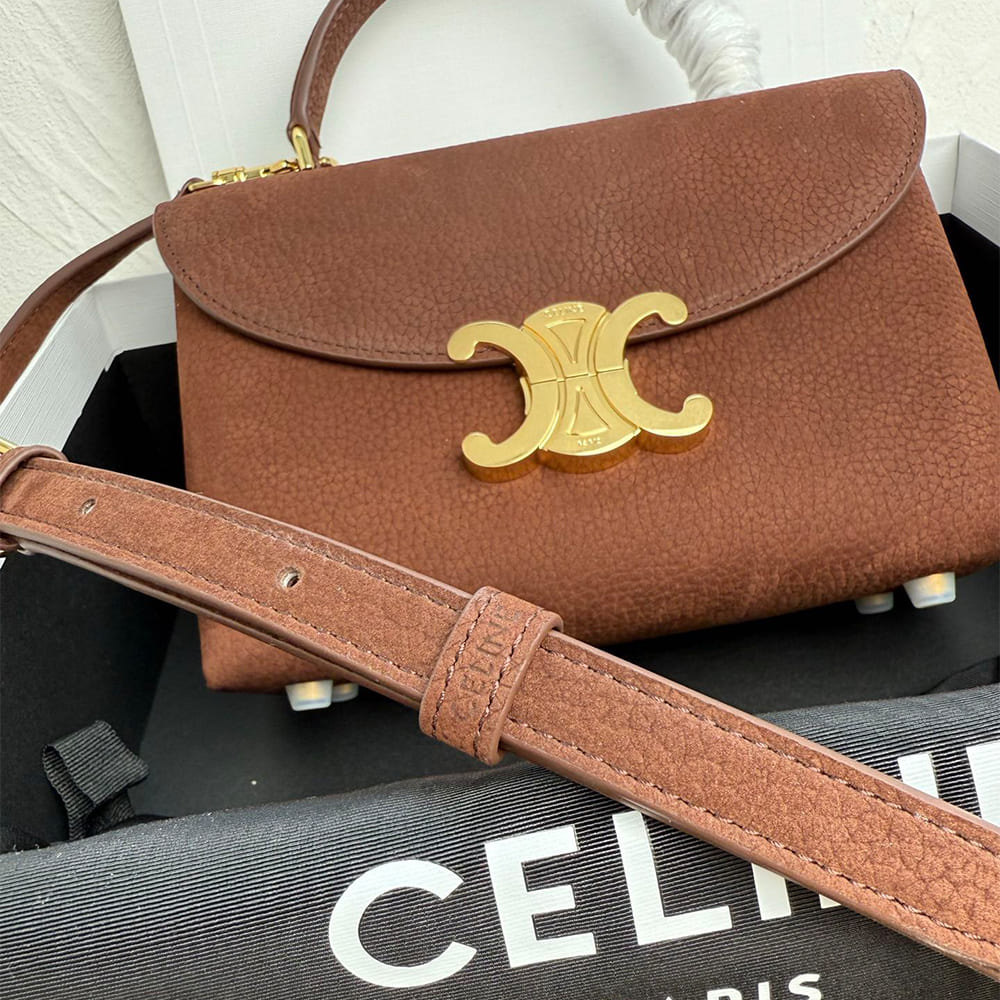 Ce1i*e MEDIUM NINO BAG IN GRAINED NUBUCK CALFSKIN(HIGH-END GRADE)