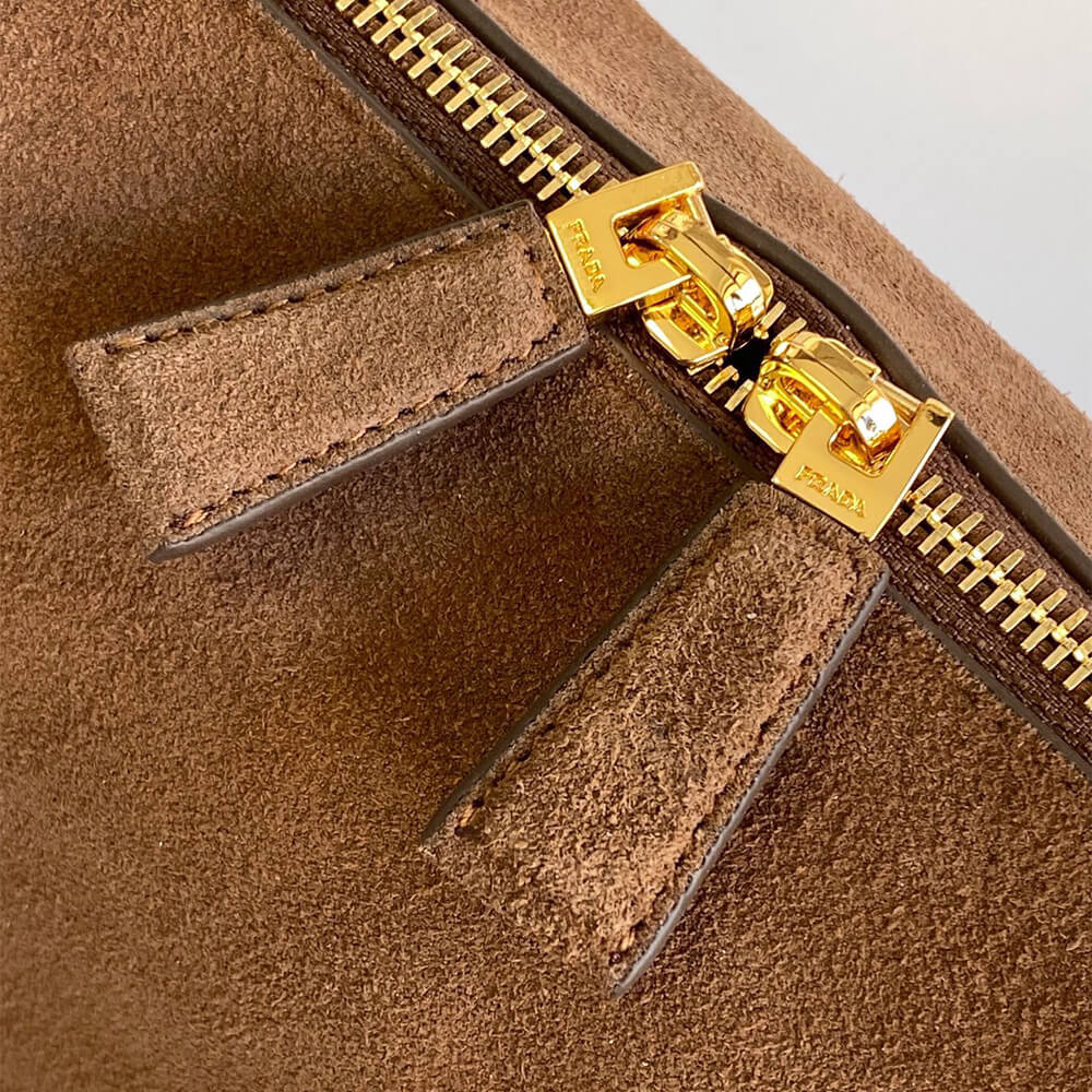 Pra*a Darling medium suede shoulder bag
