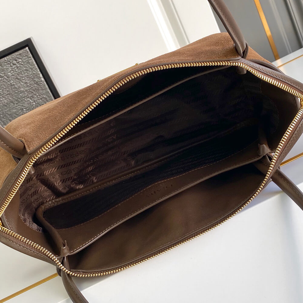 Pra*a Darling medium suede shoulder bag