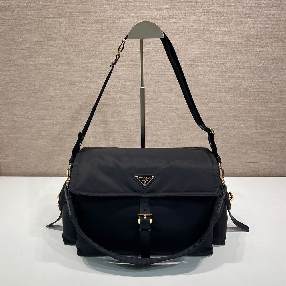 Pra*a Explore large Re-Nylon shoulder bag with flap(HIGH-END GRADE)