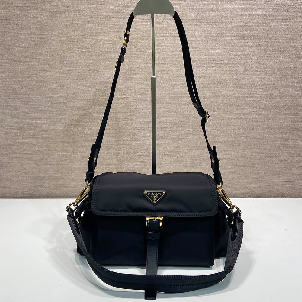Pra*a Explore medium Re-Nylon shoulder bag with flap(HIGH-END GRADE)