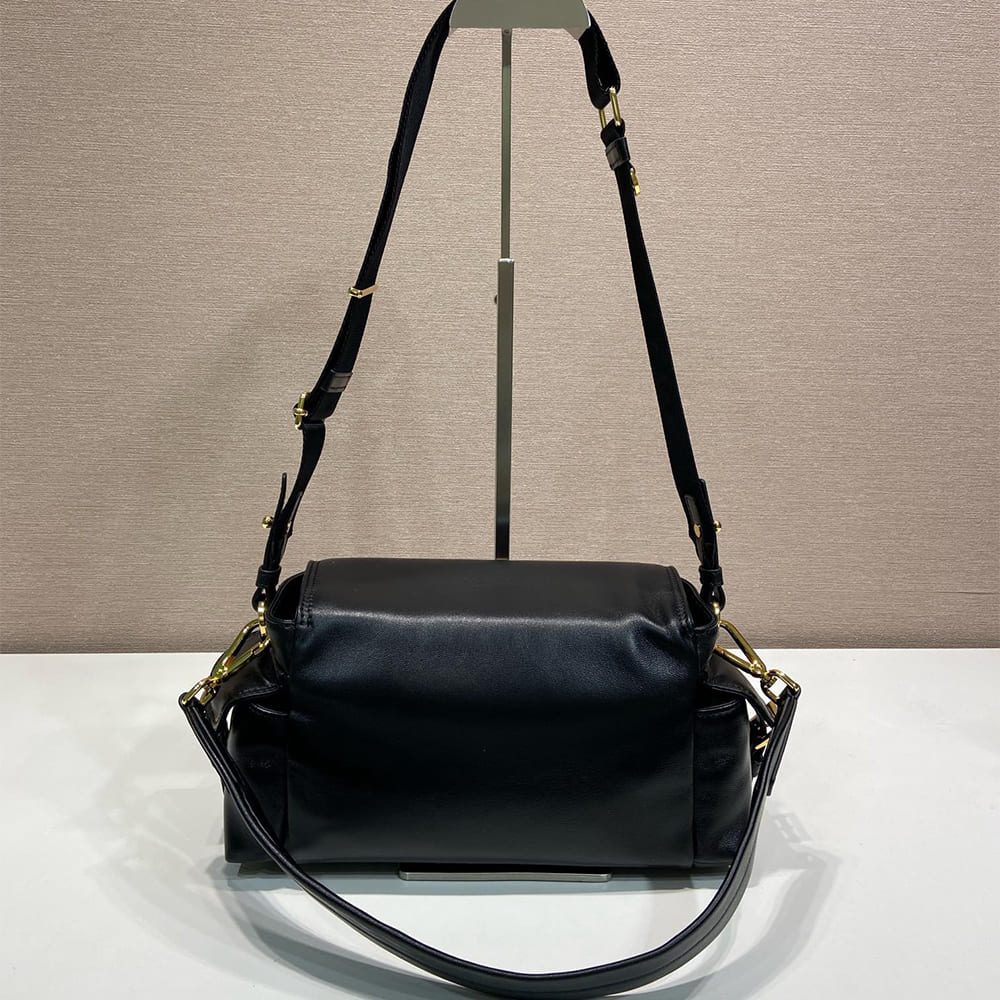 Pra*a Explore medium nappa leather shoulder bag with flap(HIGH-END GRADE)