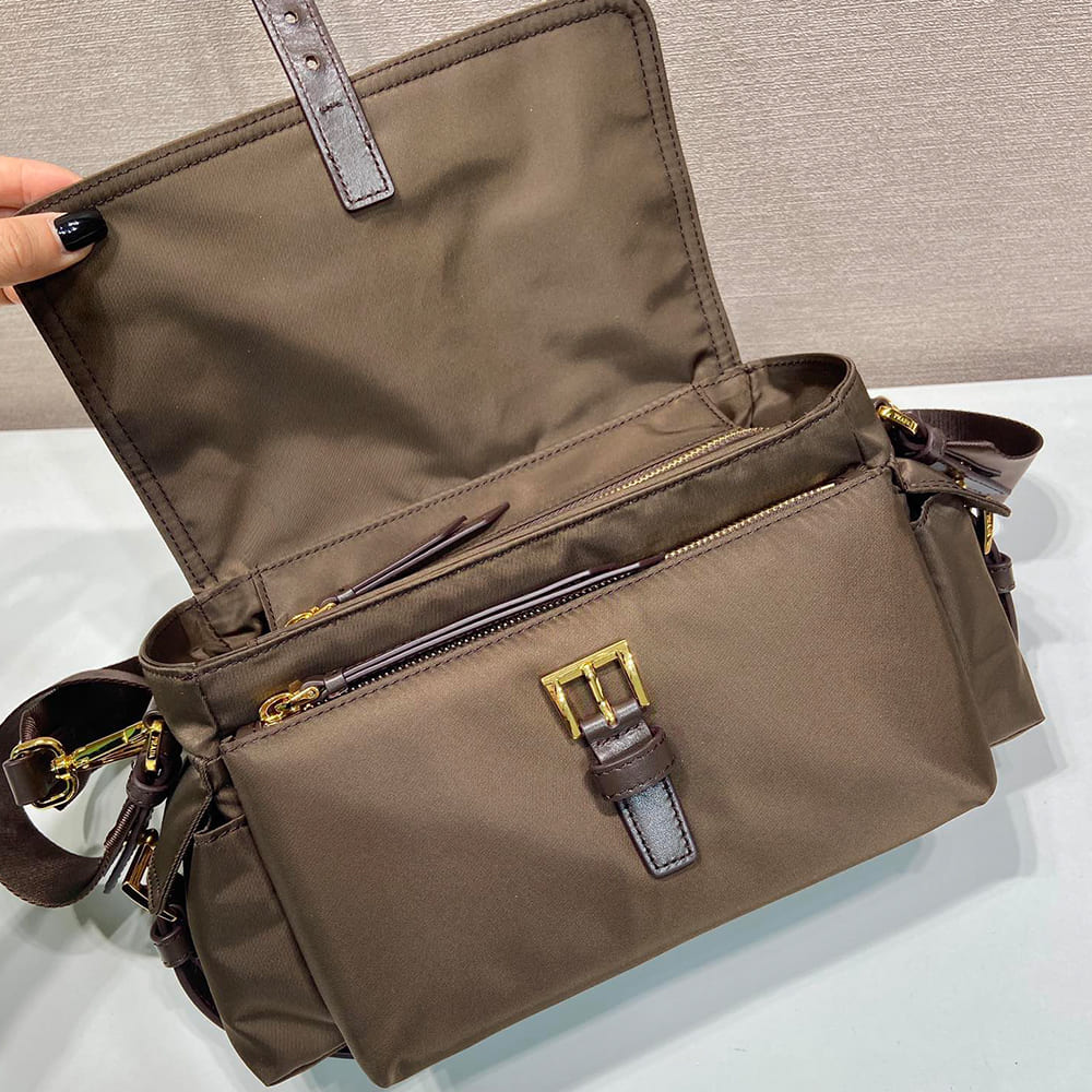 Pra*a Explore medium Re-Nylon shoulder bag with flap(HIGH-END GRADE)