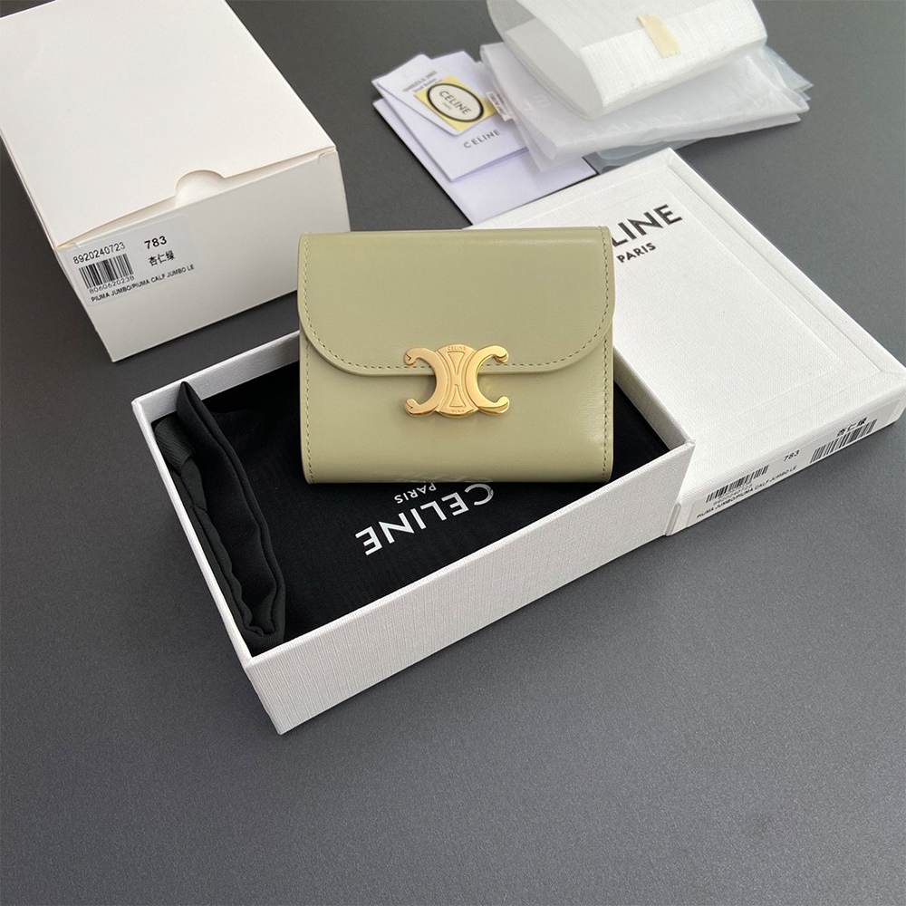 Ce1i*e Small Flap Wallet TRIOMPHE IN Shiny calfskin(HIGH-END GRADE)
