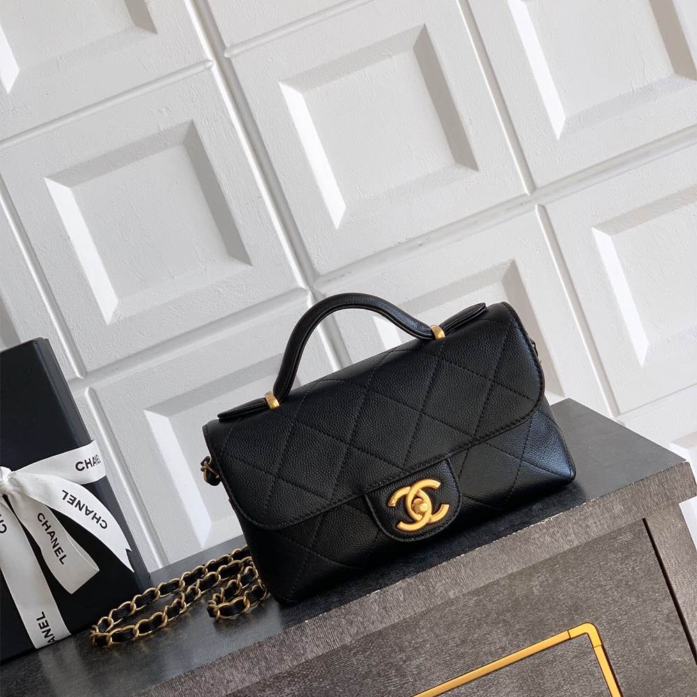 Ch**el Mini Flap with top handle(HIGH-END GRADE)