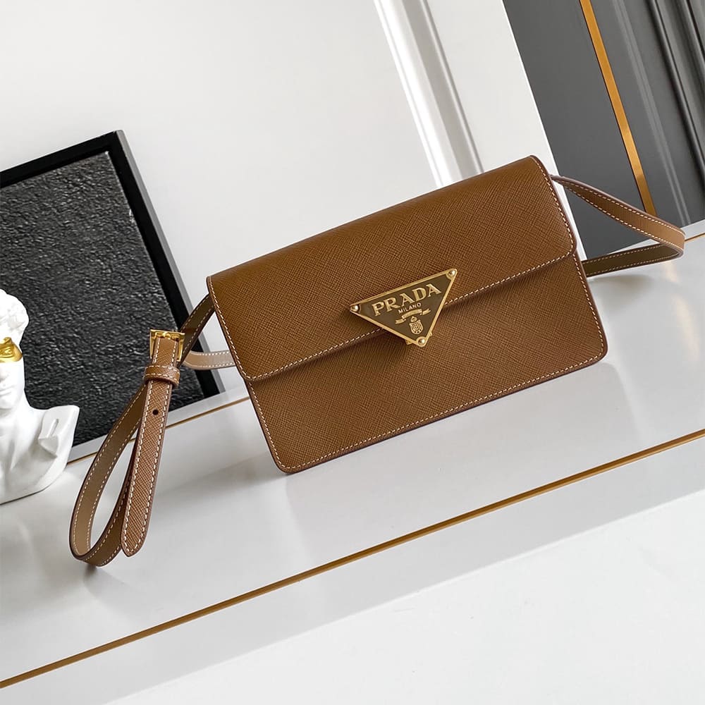 Pra*a Mini Saffiano leather bag(HIGH-END GRADE)