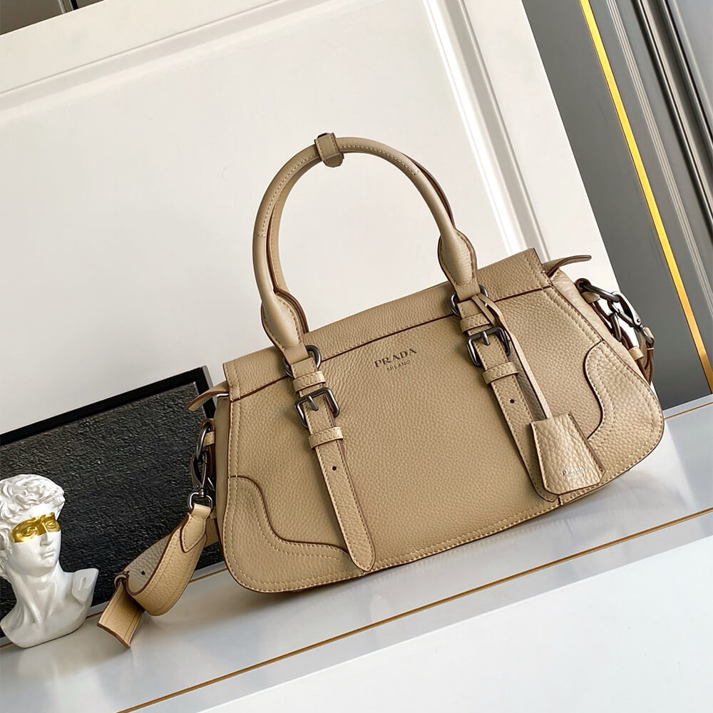 Pra*a Large leather tote bag(HIGH-END GRADE)