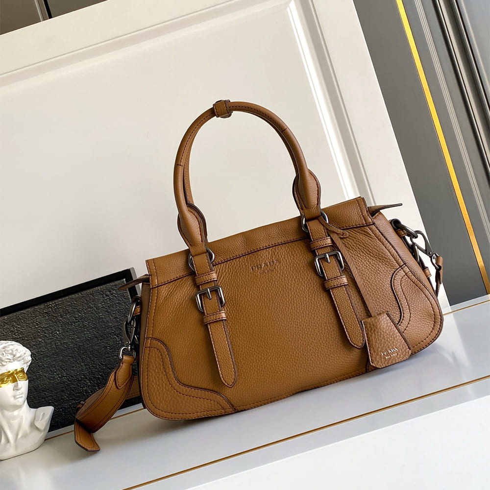 Pra*a Large leather tote bag(HIGH-END GRADE)