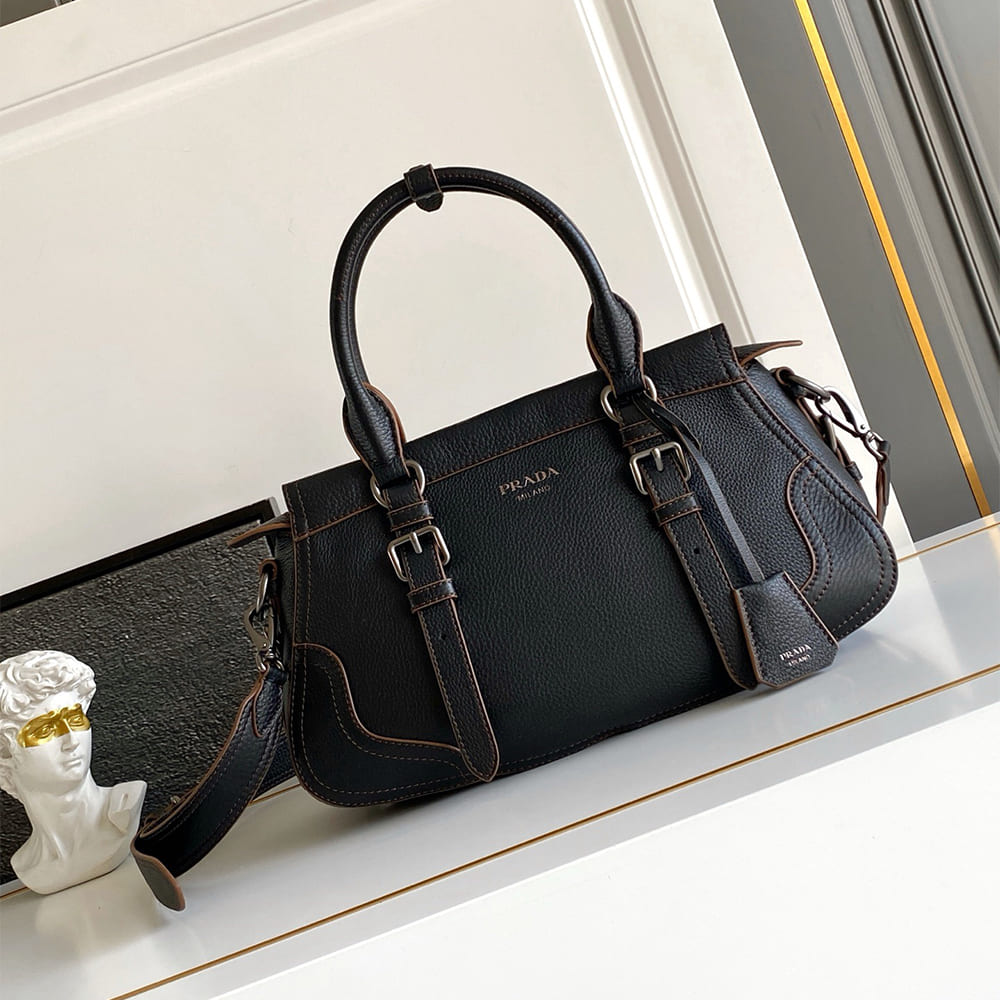 Pra*a Large leather tote bag(HIGH-END GRADE)