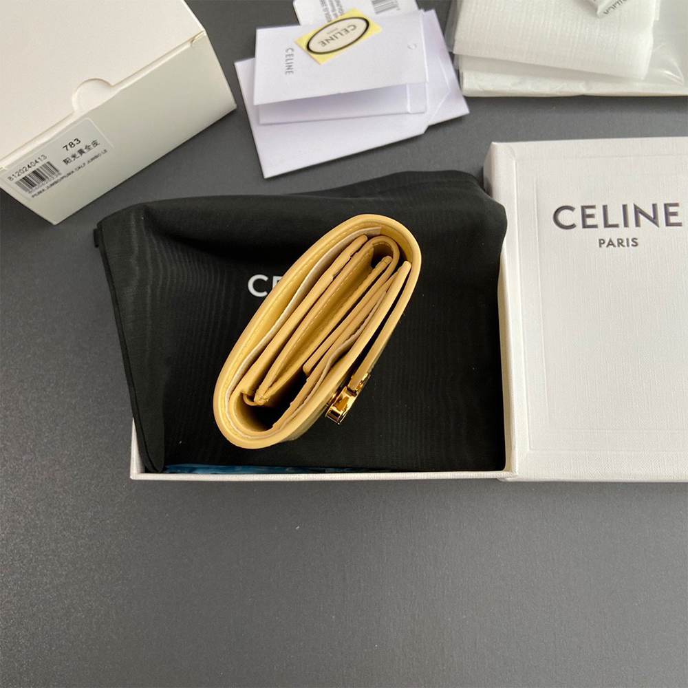 Ce1i*e Small Flap Wallet TRIOMPHE IN Shiny calfskin(HIGH-END GRADE)