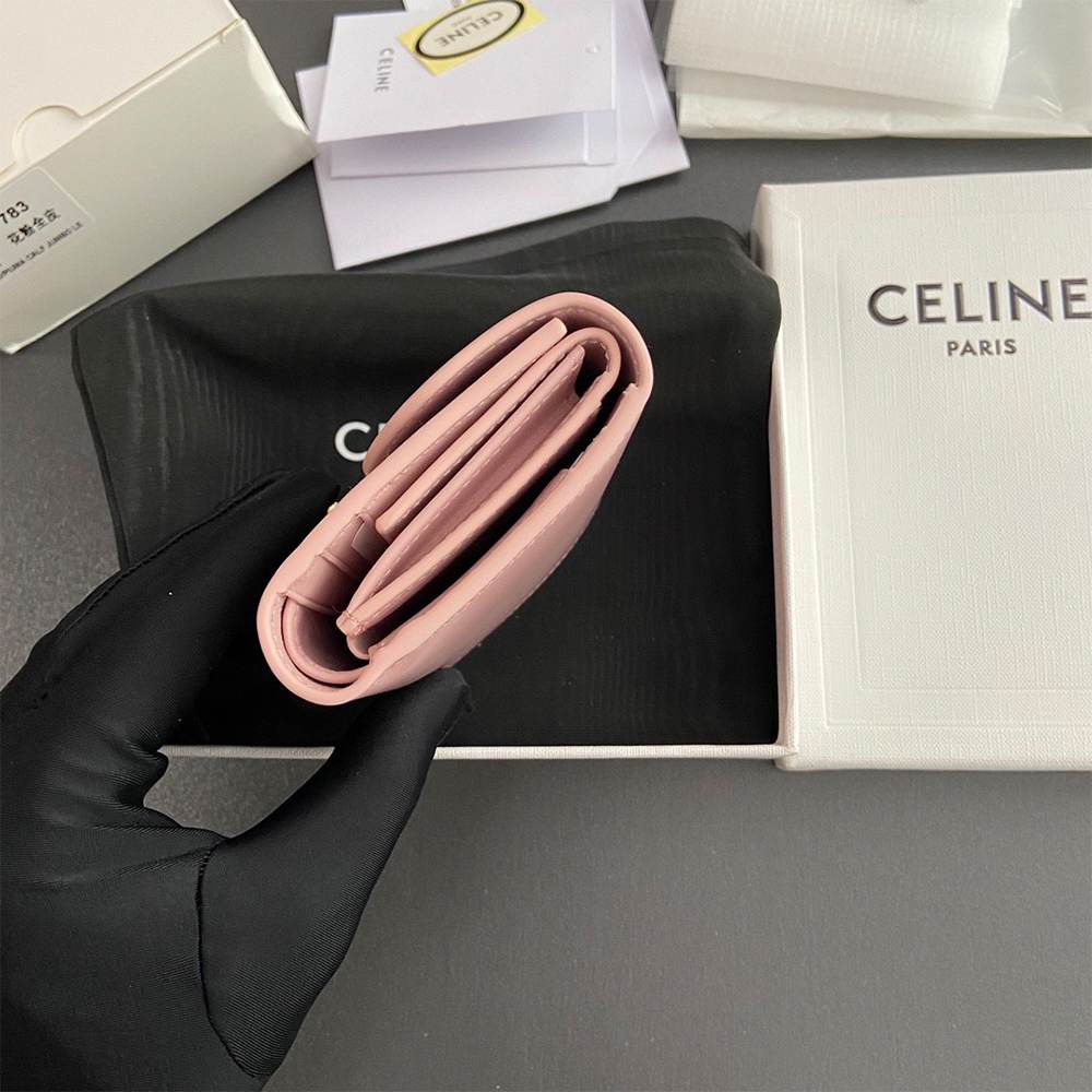 Ce1i*e Small Flap Wallet TRIOMPHE IN Shiny calfskin(HIGH-END GRADE)