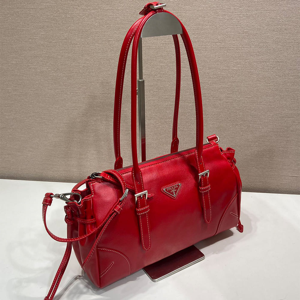 Pra*a Bonnie medium antiqued leather tote bag(HIGH-END GRADE)