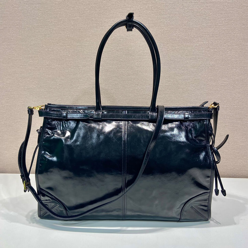 Pra*a Bonnie extra-large leather handbag(HIGH-END GRADE)
