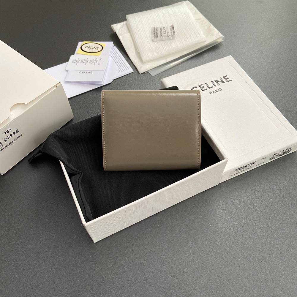 Ce1i*e Small Flap Wallet TRIOMPHE IN Shiny calfskin(HIGH-END GRADE)