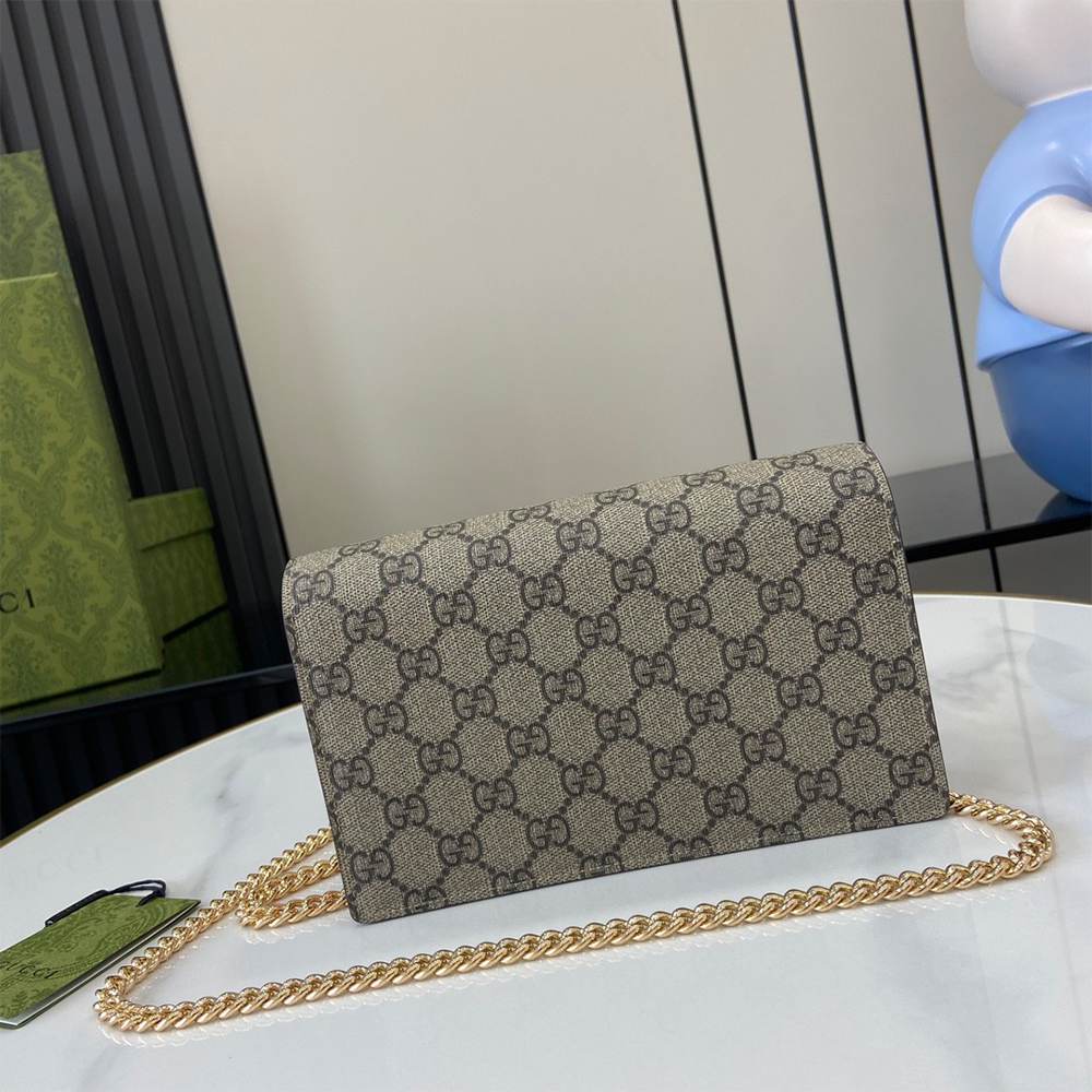 Bi-color GG Marmont wallet on chain