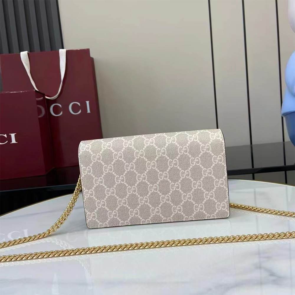 Bi-color GG Marmont wallet on chain