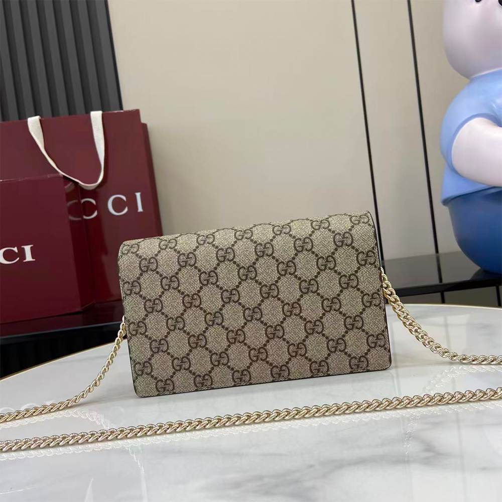 Bi-color GG Marmont wallet on chain