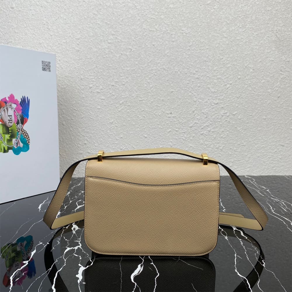 Pra*a Saffiano leather flap shoulder bag(HIGH-END GRADE)