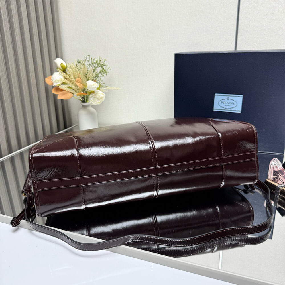 Pra*a Bonnie extra-large leather handbag(HIGH-END GRADE)