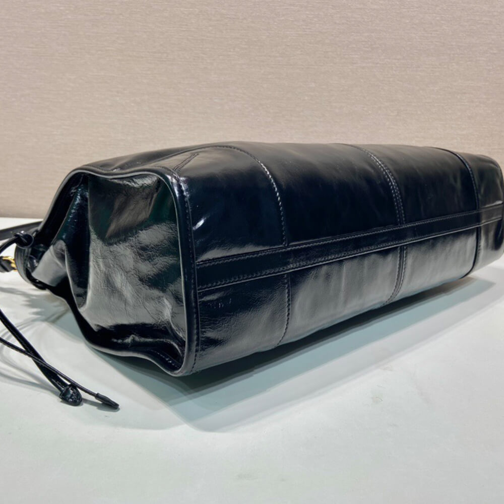 Pra*a Bonnie extra-large leather handbag(HIGH-END GRADE)