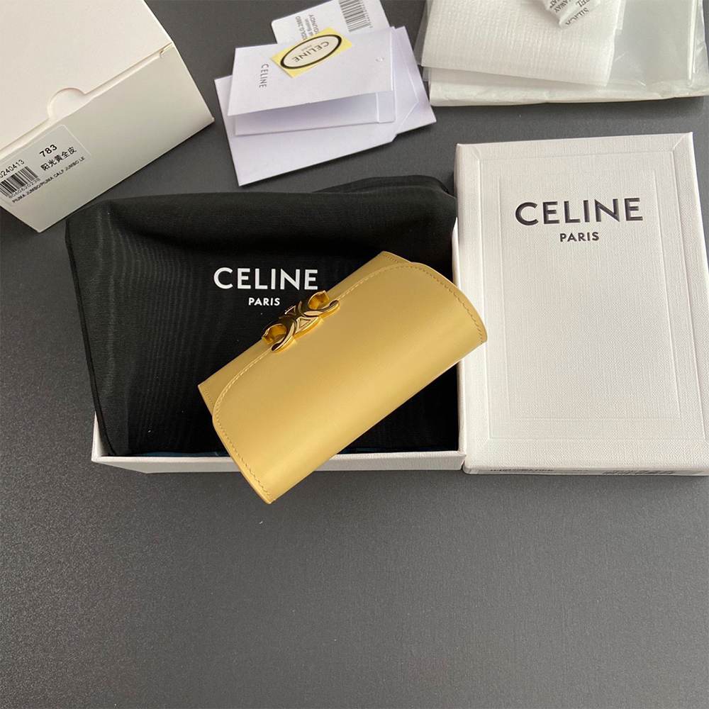 Ce1i*e Small Flap Wallet TRIOMPHE IN Shiny calfskin(HIGH-END GRADE)
