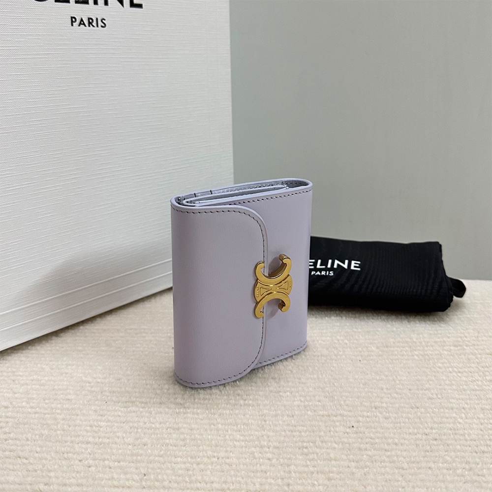 Ce1i*e Small Flap Wallet TRIOMPHE IN Shiny calfskin(HIGH-END GRADE)