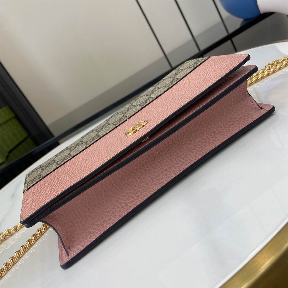 Bi-color GG Marmont wallet on chain