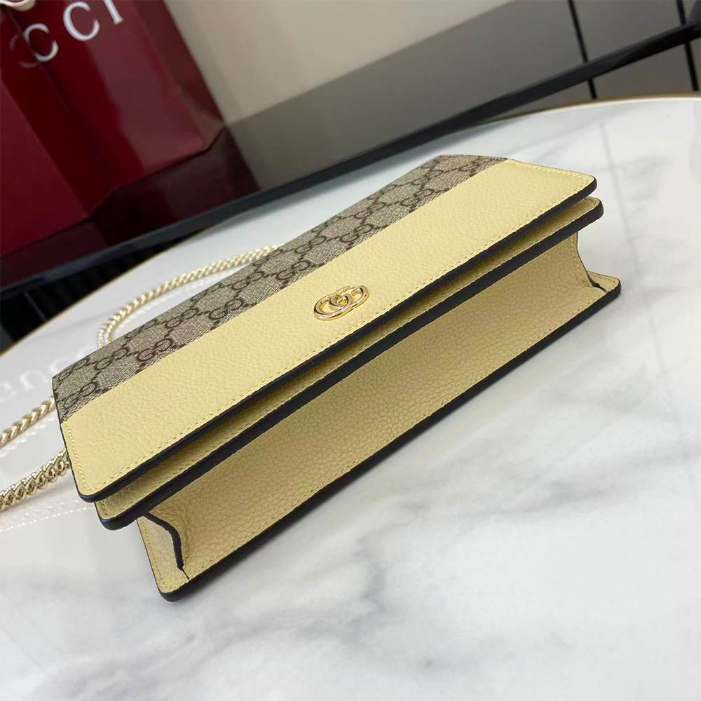 Bi-color GG Marmont wallet on chain