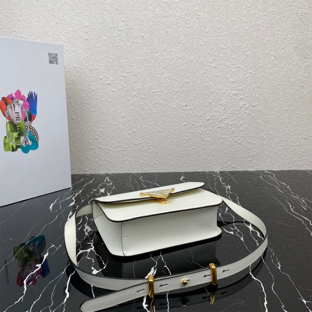 Pra*a Saffiano leather flap shoulder bag(HIGH-END GRADE)