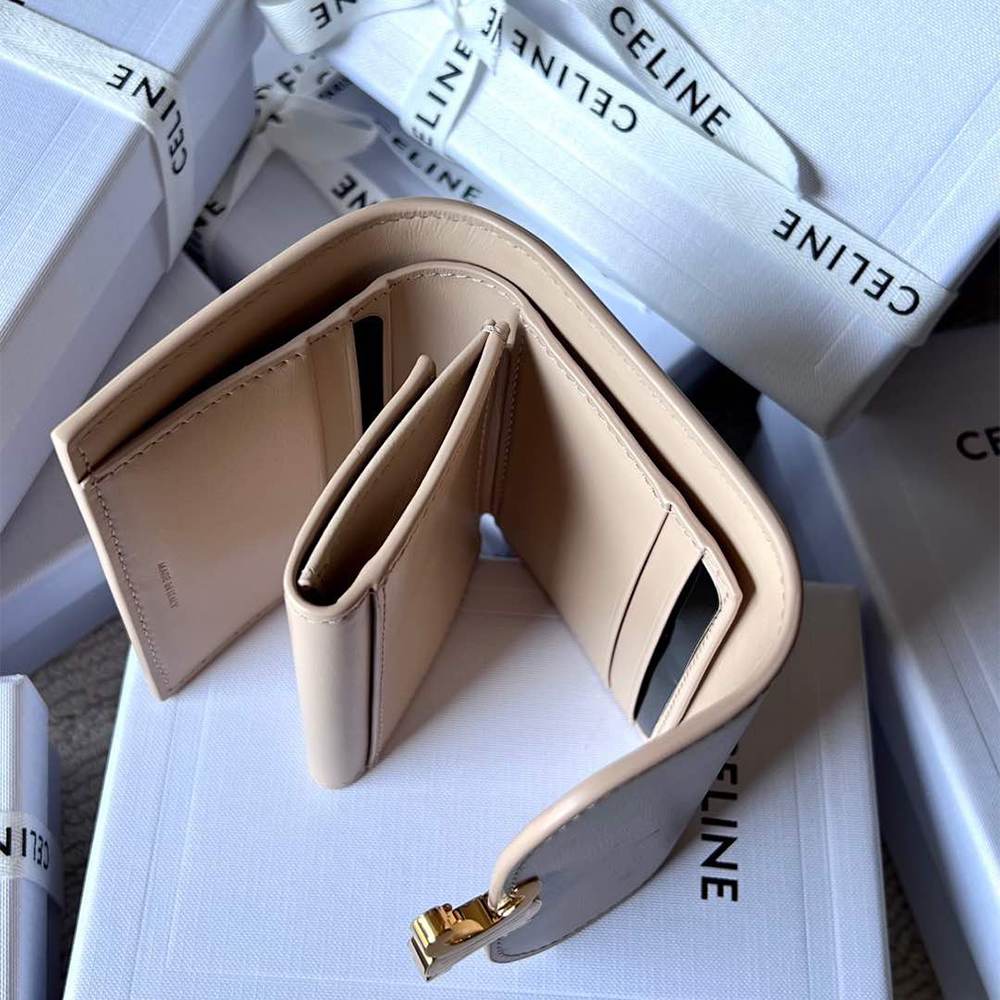 Ce1i*e Small Flap Wallet TRIOMPHE IN Shiny calfskin(HIGH-END GRADE)