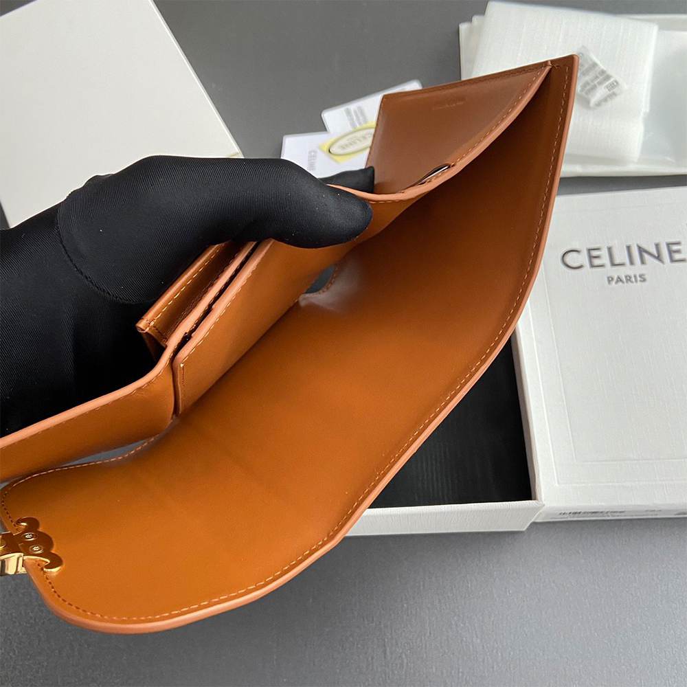 Ce1i*e Small Flap Wallet TRIOMPHE IN Shiny calfskin(HIGH-END GRADE)