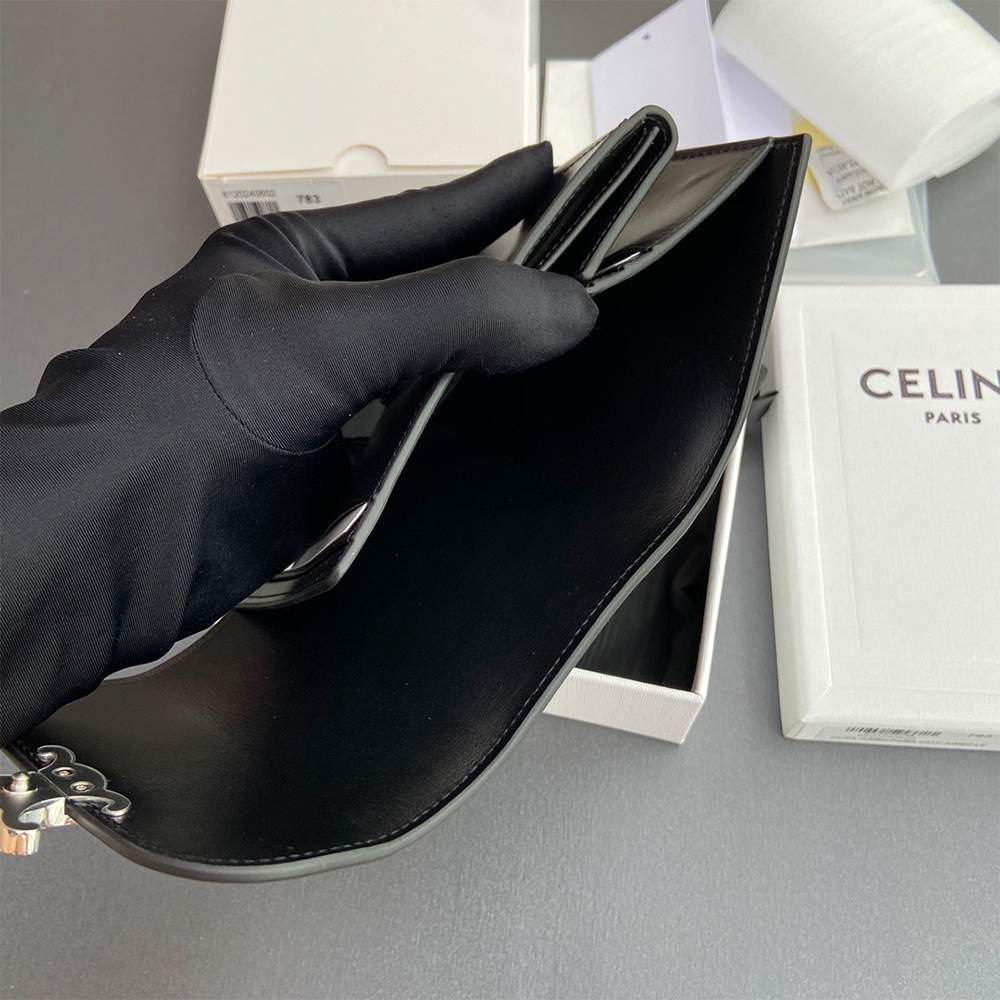 Ce1i*e Small Flap Wallet TRIOMPHE IN Shiny calfskin(HIGH-END GRADE)