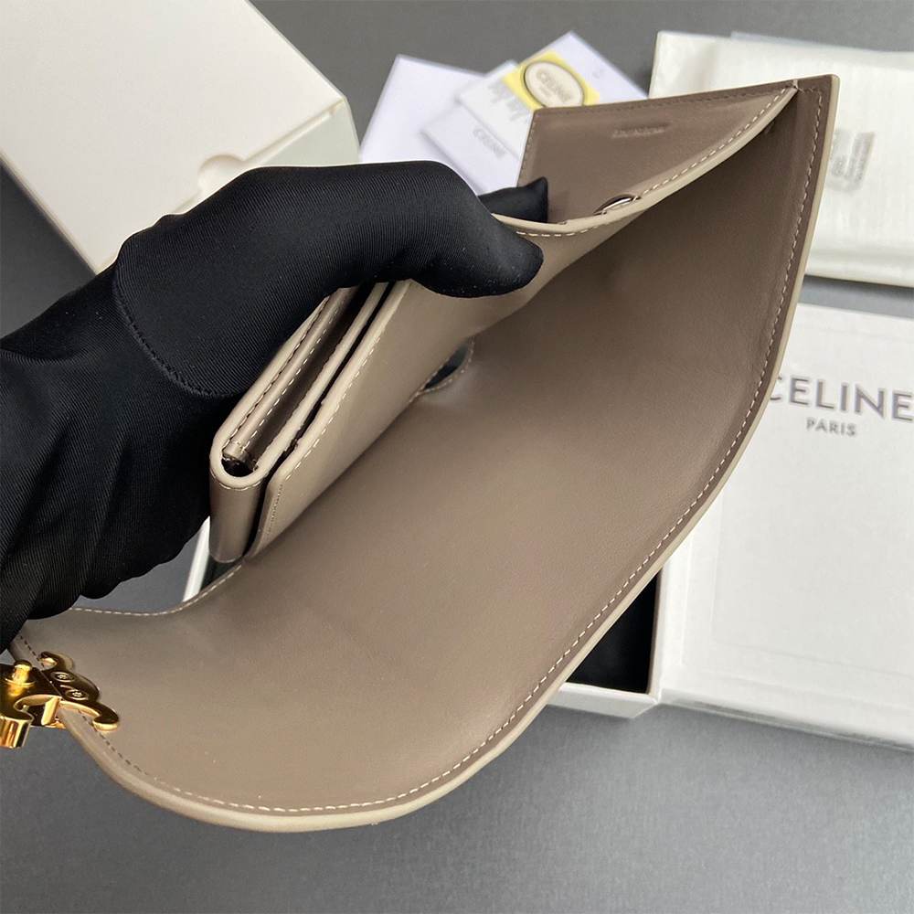 Ce1i*e Small Flap Wallet TRIOMPHE IN Shiny calfskin(HIGH-END GRADE)