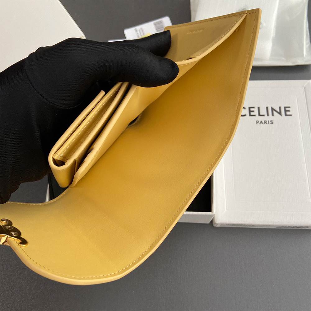 Ce1i*e Small Flap Wallet TRIOMPHE IN Shiny calfskin(HIGH-END GRADE)