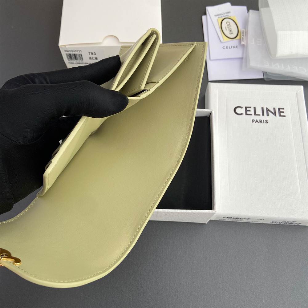 Ce1i*e Small Flap Wallet TRIOMPHE IN Shiny calfskin(HIGH-END GRADE)
