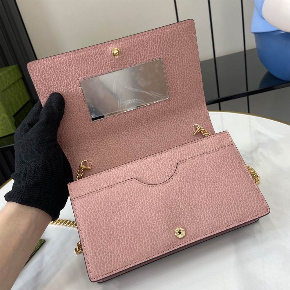 Bi-color GG Marmont wallet on chain