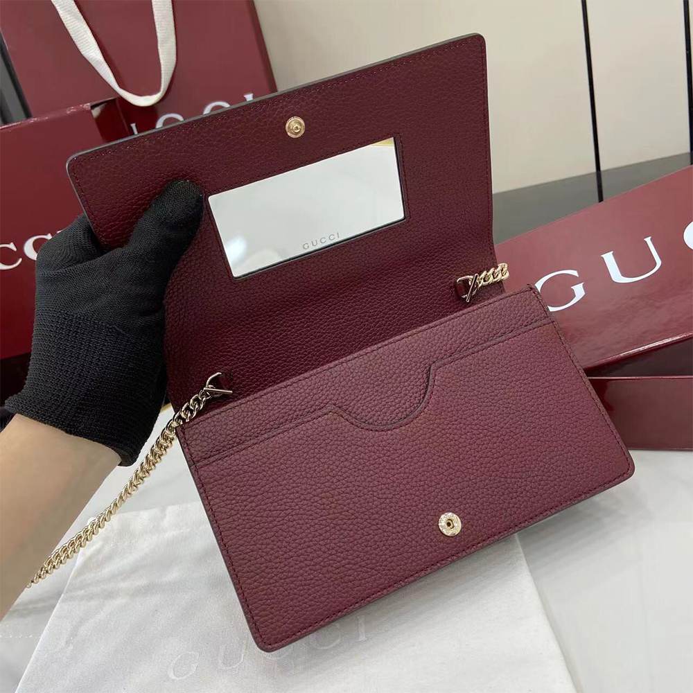Bi-color GG Marmont wallet on chain