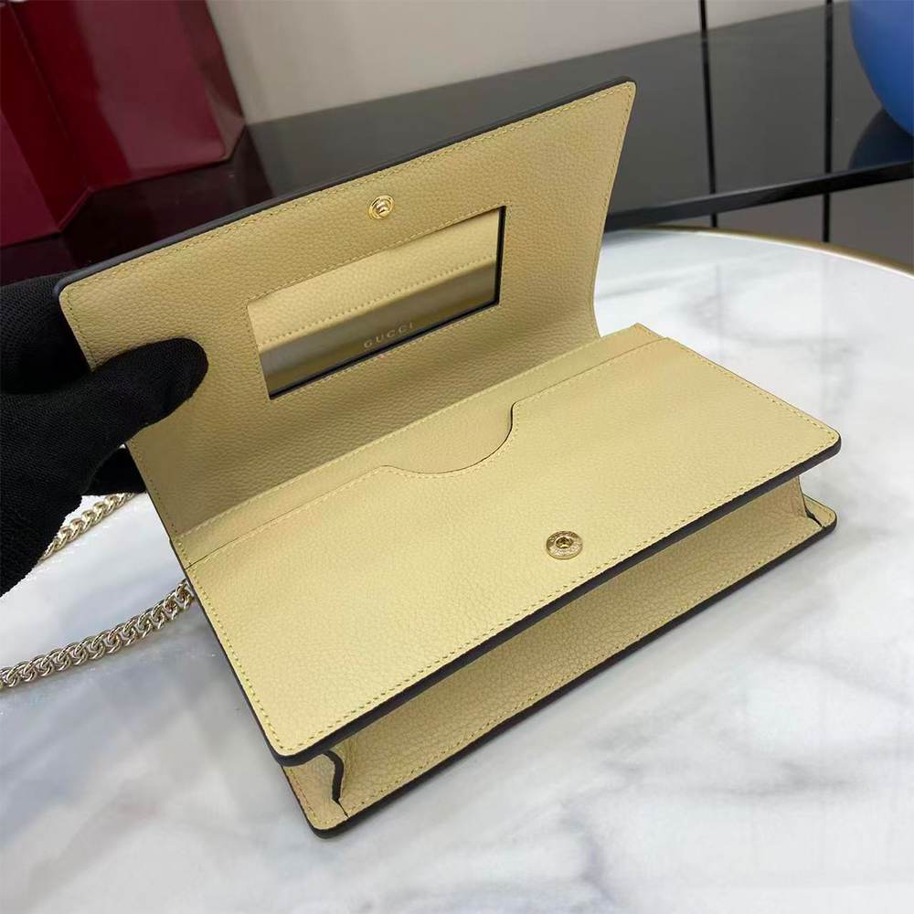 Bi-color GG Marmont wallet on chain