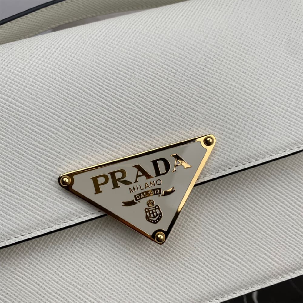 Pra*a Saffiano leather flap shoulder bag(HIGH-END GRADE)