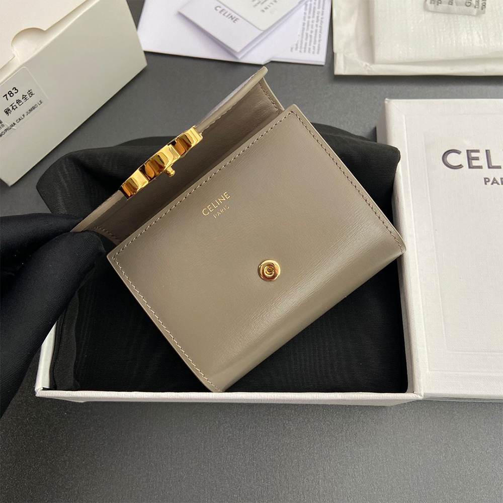Ce1i*e Small Flap Wallet TRIOMPHE IN Shiny calfskin(HIGH-END GRADE)