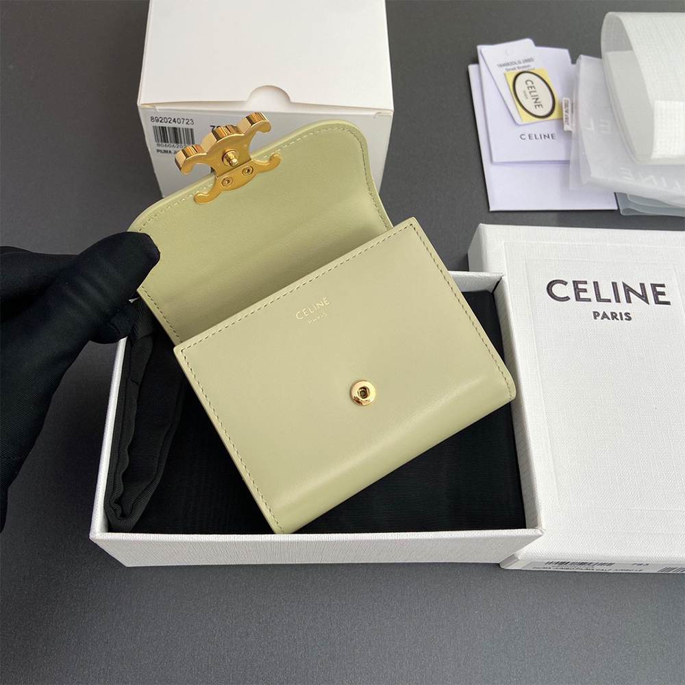 Ce1i*e Small Flap Wallet TRIOMPHE IN Shiny calfskin(HIGH-END GRADE)