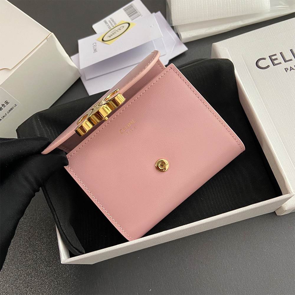 Ce1i*e Small Flap Wallet TRIOMPHE IN Shiny calfskin(HIGH-END GRADE)