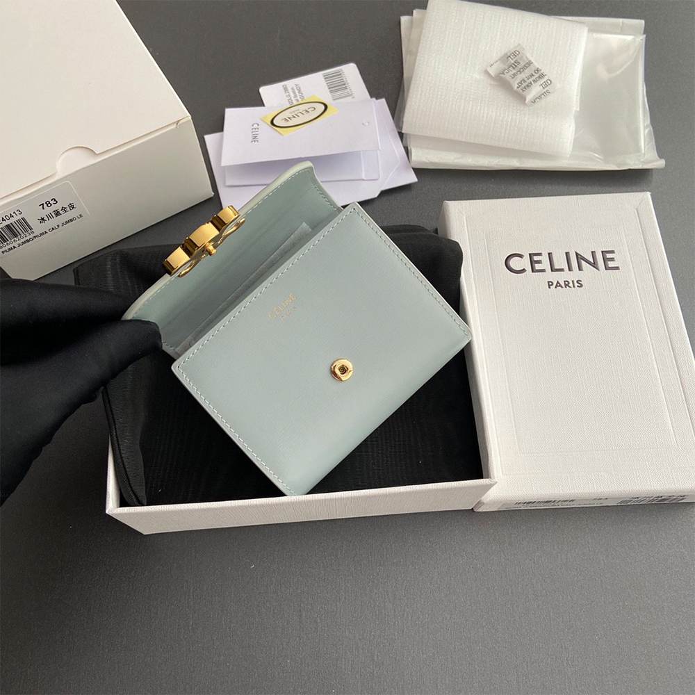 Ce1i*e Small Flap Wallet TRIOMPHE IN Shiny calfskin(HIGH-END GRADE)